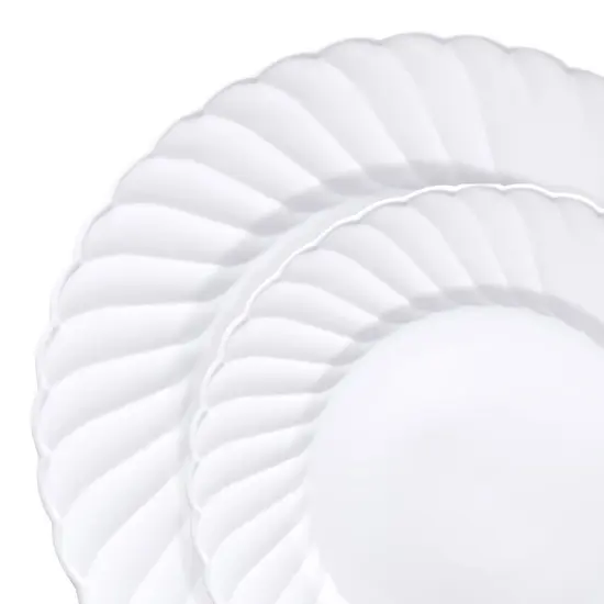 White Flair Plastic Dinnerware Value Set (144 Guests) {1}