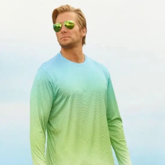 Paragon&reg; Maui Performance Long Sleeve T Shirt Blue Mist {4}