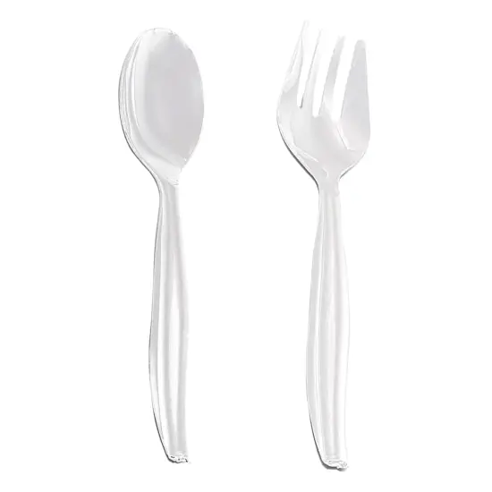 Clear Disposable Plastic Serving Flatware Set (150 Pairs) {2}