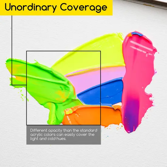 MEEDEN Fluorescent Acrylic Paint, 6 Colors Heavy Body Acrylic Paint, 120 ml/4.06 oz Tubes,Neon Paint, Acrylic Paint Set, Rich Pigments Non-Toxic Art Paints for Artists, Adults & Beginners {5}