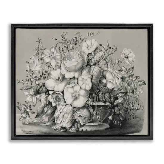 Stupell Industries Vintage Assorted Flowers Still Life Floating Frame By Lettered and Lined {1}