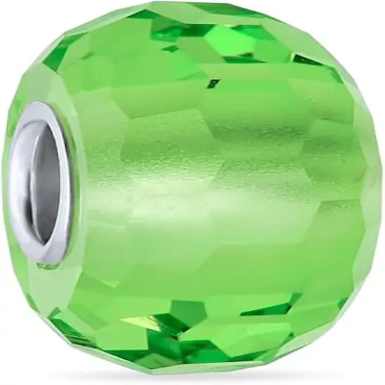 Translucent Solid Color Murano Faceted Glass Charm Bead {1}