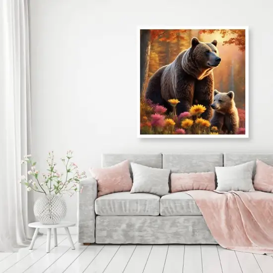 Bear Diamond Art Kits for Adults,DIY 5D Forest Diamond Painting Kits for Beginners, Round Full Drill Diamond Dots Paintings,Diamonds Pictures Gem Art for Adults Crafts Home Decor 12x12inch {2}