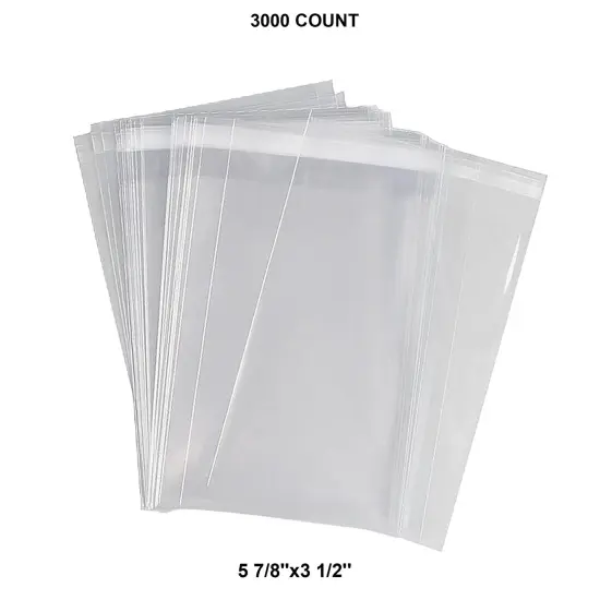 Self-Sealing 1.2 Mil Poly Bags with Tape 5 7/8'' x 3 1/2'' {1}