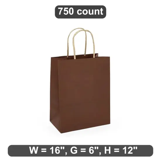 Kraft Tinted Color Shopping Bag 16" x 6" x 12" {1}