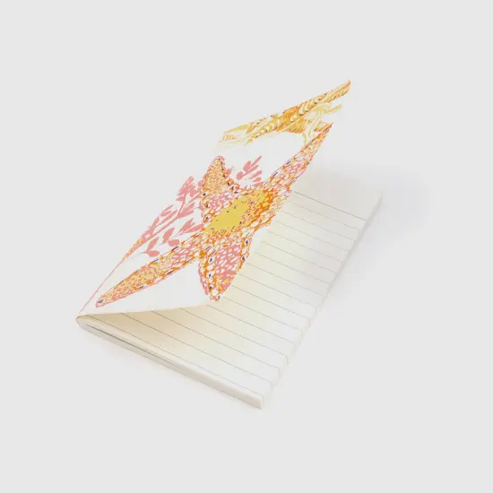 Soft Cover Orange Starfish Handmade paper Notebook - Pack of 5, 6 X 4 inch {5}
