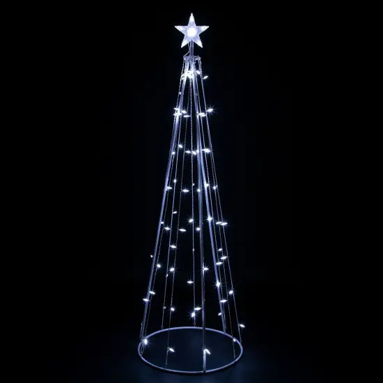 Northlight LED Lighted Outdoor Christmas Cone Tree with Star - 6' - Pure White Lights {1}