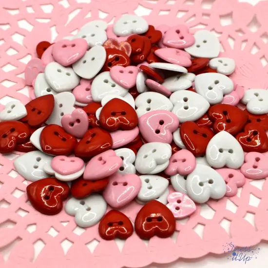 Dress It Up Buttons Sew Thru Valentine's Day Heart Buttons {1}