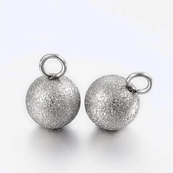 6mm Stardust Round Dangle Charms - Choose Your Color Silver (2768) {1}