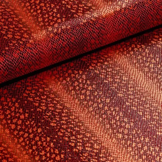 Venomous Foil Printed Stretch Velvet Fabric Gold {6}