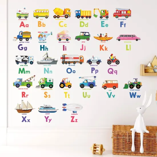 Transport Alphabet Kids Wall Stickers {4}