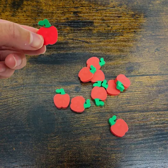 4E's Novelty 144 Mini Apple Erasers Bulk Welcome Back to School Gifts for Students First Day of School, Teachers Classroom Supplies Stationary, Student Reward Prizes, Math Manipulatives Counters {3}