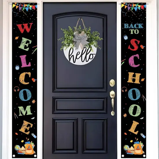 Welcome Back To School Banner Sign Backdrop(Back to School 2) {1}