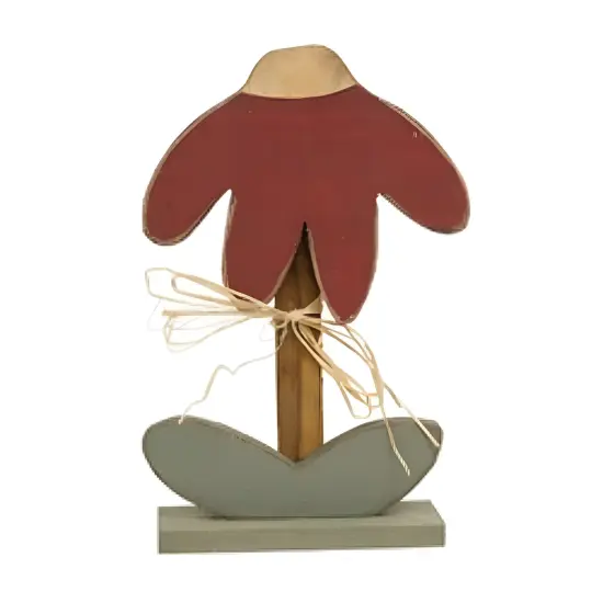 Wood Drooping Daisy Figurines Set with Raffia Bows, Rustic Decor 4 Asstd. {3}