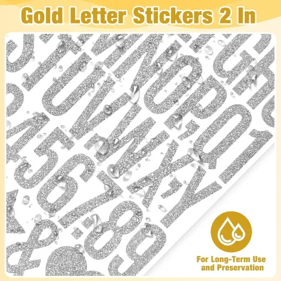 8 Sheets Silver Glitter Letter Stickers 2 Inch {2}
