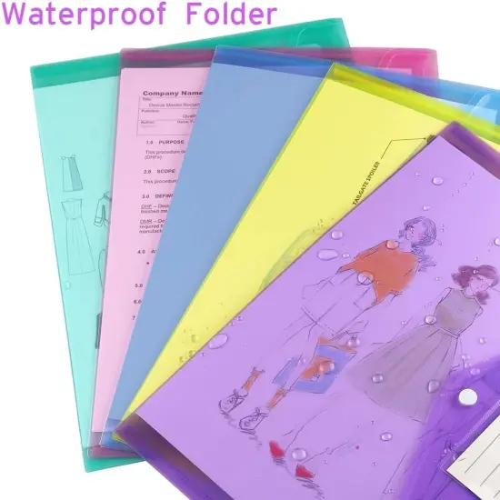 12 Pack Folders Plastic Envelopes {2}