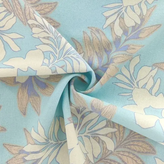 1 Yard Wide 51/53" Apparel Rayon Linen Blend Fabric Blue Glow Color {1}