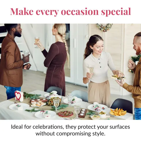 Prestee 48 White Plastic Tablecloth 108x54 Inches - No See-Through Rectangular Disposable Tablecloths for Indoor and Outdoor Events - Heavy-Duty and Waterproof for Holiday and Thanksgiving {4}