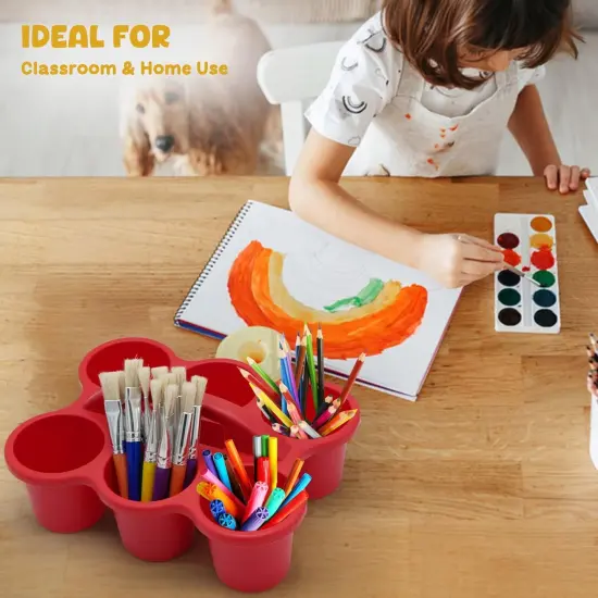 4E's Novelty 4 Pack Pencil Caddy for Classroom, Vibrant Classroom Caddy, Durable Table Drink Holder for School, Useful and Sturdy Schools Desk Bin, Colourful Supply Caddies for School for Various Use {5}