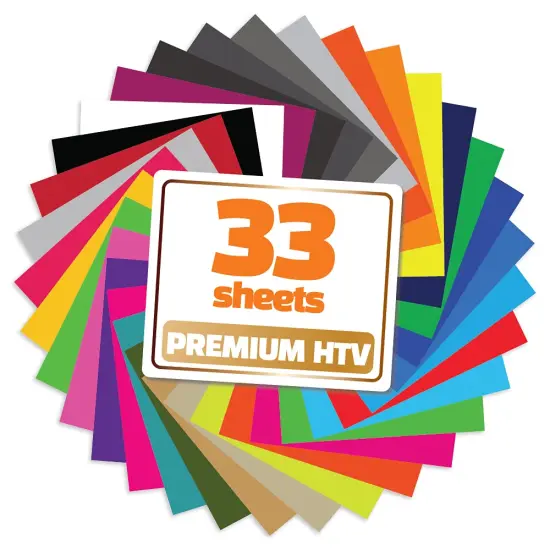 PU Heat Transfer Vinyl 10"x12"-33Sheets 33Colors HTV Assorted Bundle {1}