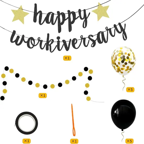 Happy Work Anniversary Decorations Happy Workiversary Banner {2}