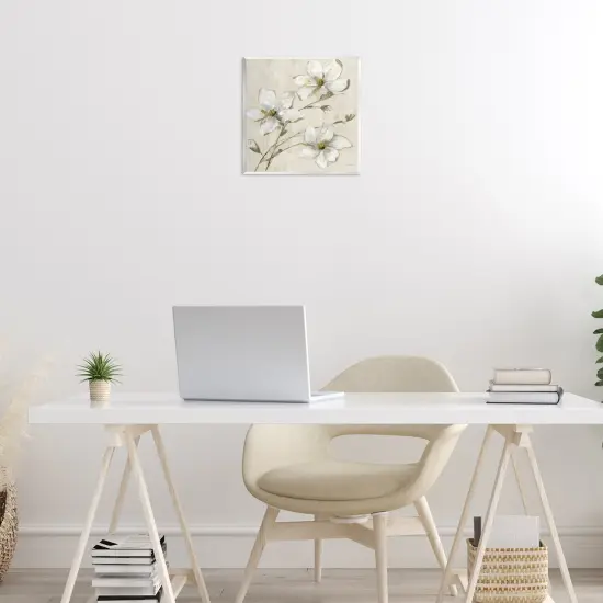 Stupell Industries Neutral Tone Dogwood Flowers Wall Plaque Design by Sally Swatland {2}