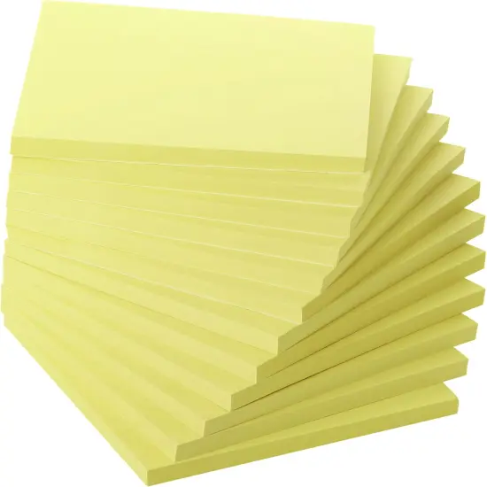 Sticky Notes, 12 Pads, Pastel Yellow Colors, Self-Stick Pads, Aesthetic, Colorful, Bulk {1}