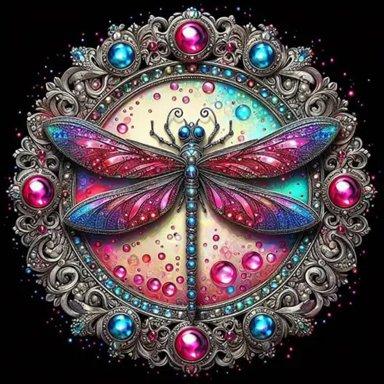 Diamond Painting Kits for Adults Dragonfly, Round Full Drill Diamond Art Kits, 5D DIY Paint with Diamonds Crafts for Home Wall Decoration Gifts 12&times;12Inch, Insect {1}
