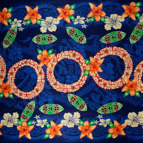 1 Yard Rings of Polynesia Rayon Fabric 45" Wide, 100% Rayon Purple {4}