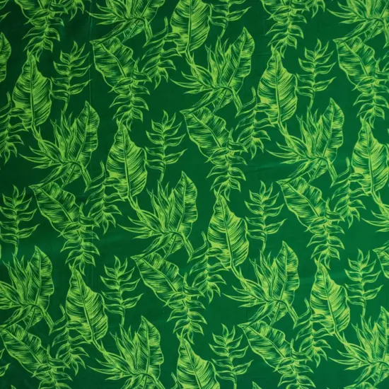 1 Yard Hammock Fern Banana Leaf Rayon Poplin Fabric 44/45" Wide Green {1}