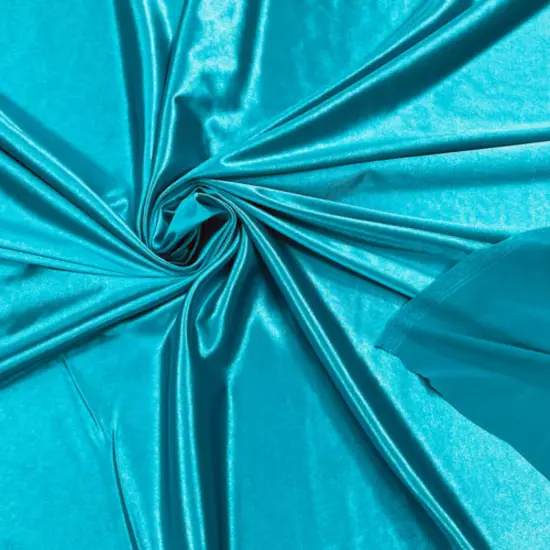1 Yard Deluxe Heavy Shiny Polyester Spandex Fabric Stretch Knit for Activewear & Swimwear 58/60 Inches Wide Turquoise {6}