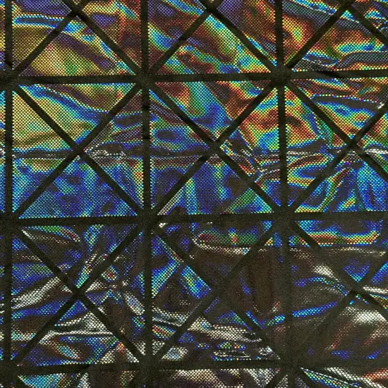 1 Yard Geometric Hologram Laser Foil Nylon Spandex Fabric 60 Inch Width White silver {2}