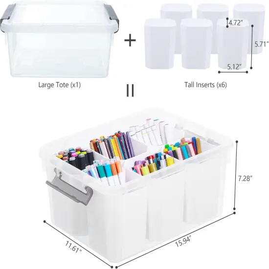 17 QT Plastic Storage Bins Clear Storage Box with Lids {2}