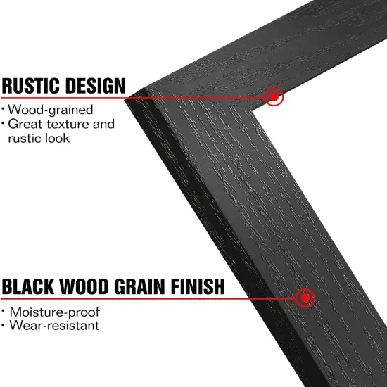 4x6 Picture Frame Distressed Farmhouse Wood Pattern Set of 4 with Tempered Glass {2}