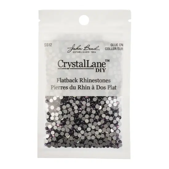 Crystal Lane DIY SS12 Glass Flatback Rhinestones, 2880pcs Light Violet {3}