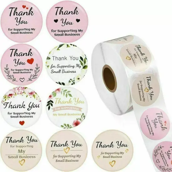 1.5'' Thank You for Supporting My Small Business Stickers 500PCS/Roll 9 Design {1}