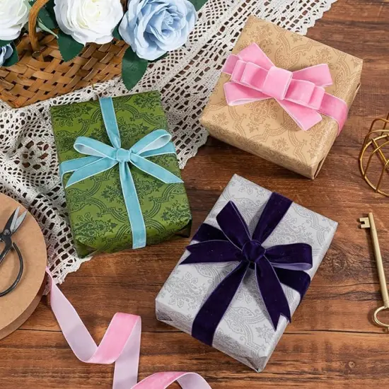 Purple Velvet Ribbon 3/8 inch &times; 25 Yards for Christmas Wreath Bow DIY Sewing Projects Gift Wrapping {4}