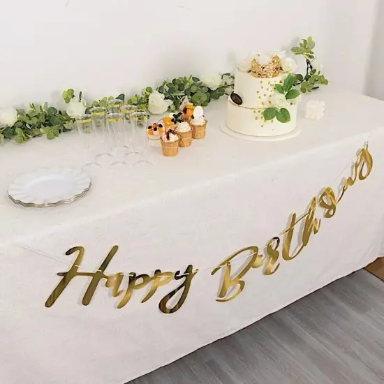 10 feet Gold Metallic Happy Birthday Paper Hanging Party GARLAND Events Supplies {2}