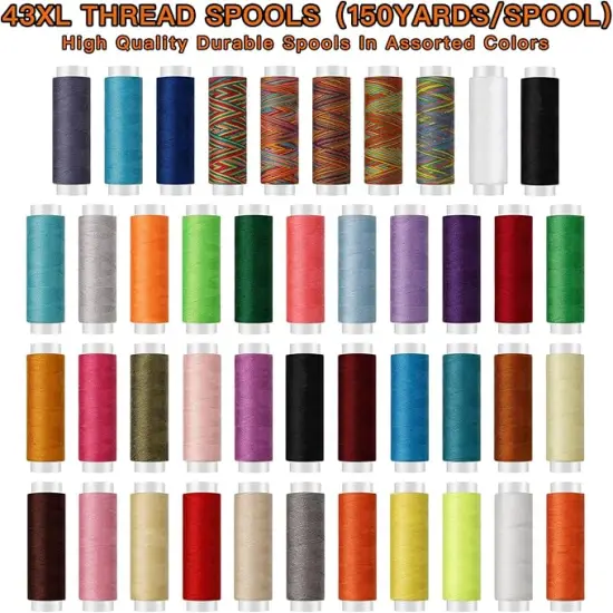 Sewing Kit for Adults,Maxfanay Needle and Thread Kit for Sewing,Professional Sewing Supplies Accessories with Tailor Scissors,43XL Thread,30 Needles,Thread Snips and More for Travel Home Beginners {3}