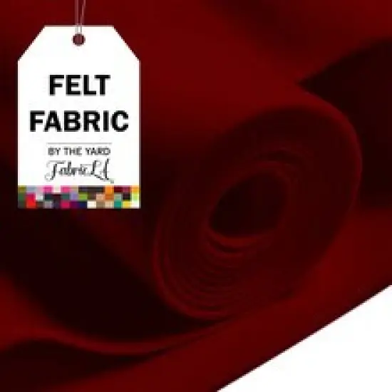 FabricLA | Felt Fabric | 72" Wide 1.6mm Thick | Soft Craft Fabric - 50 Yards Dark red {1}