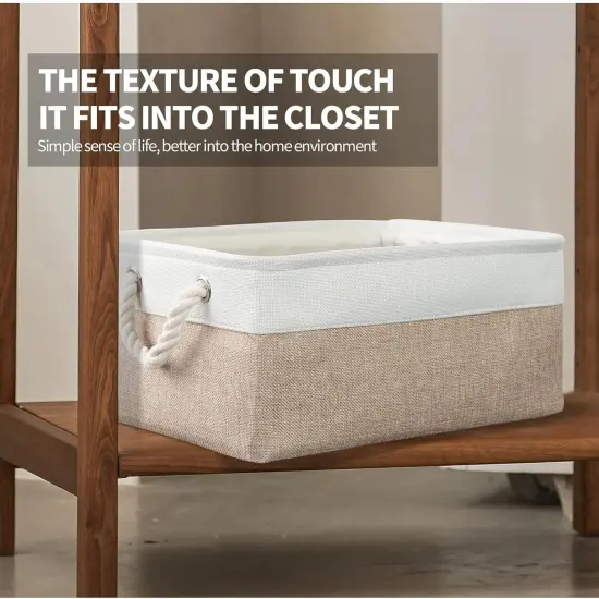 8 Pack Storage Basket Bins - Decorative Baskets Bulk Storage Box Cubes Containers with Handles {5}