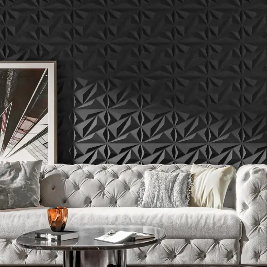 33 Pack 3D Wall Panel Diamond for Interior Wall D&eacute;cor, PVC Flower Textured Wall Panels {4}