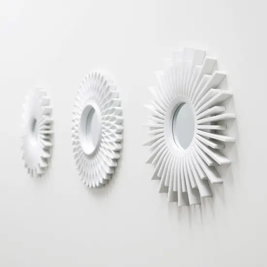 White Wall Mirror Round Minimalist, Circle Mirror {3}