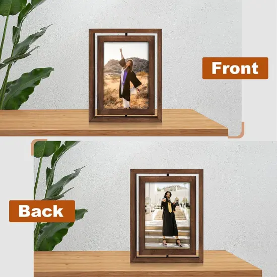 2 Pack 5x7 Rotating Floating Picture Frames {4}