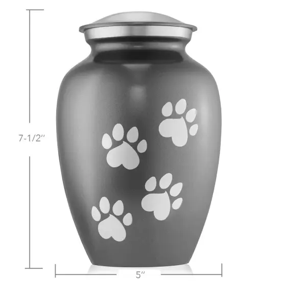 Pet Urn for Dog & Cat Ashes - Cremation Memorial Medium Gray Urn to 70 lbs {2}