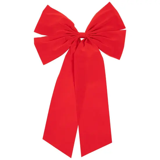 Northlight 4-Loop Velveteen Christmas Bow Decoration - 18" x 30" - Red {1}