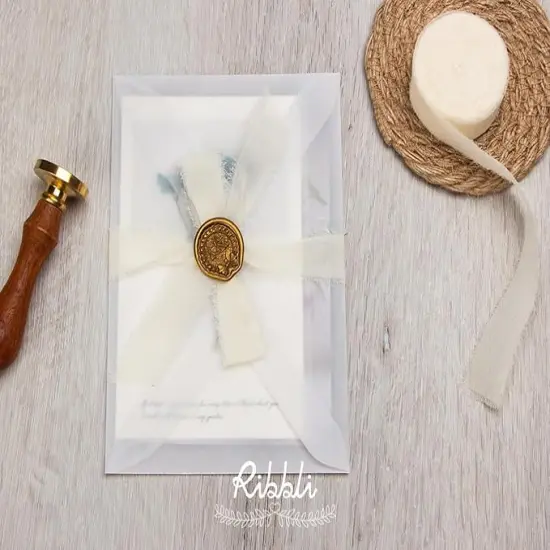 Ivory Ribbon 1 Inch x 3 Rolls Total 24 Yards Ivory Handmade Fringe Chiffon Silk Ribbon for Wrapping Wedding Invitations Bridal Bouquets DIY Crafts Home Decor {3}