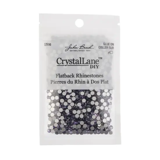 Crystal Lane DIY SS16 Glass Flatback Rhinestones, 1440pcs Light Violet {3}