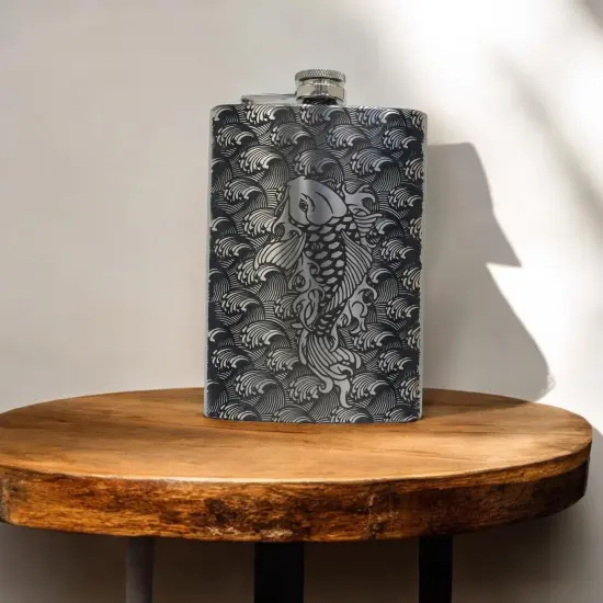 8oz Koi Fish Stainless Steel Flask {6}
