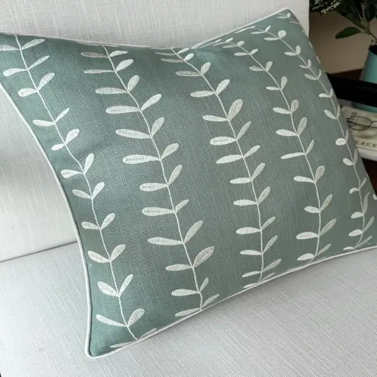 Hand Crafted Cotton Square Decorative Accent Throw Pillow Cover - for Master Bedroom, New Home, Anniversary, Farmhouse, Couch, Sofa - Lollipop-Light Teal, 18x18 Inches {3}